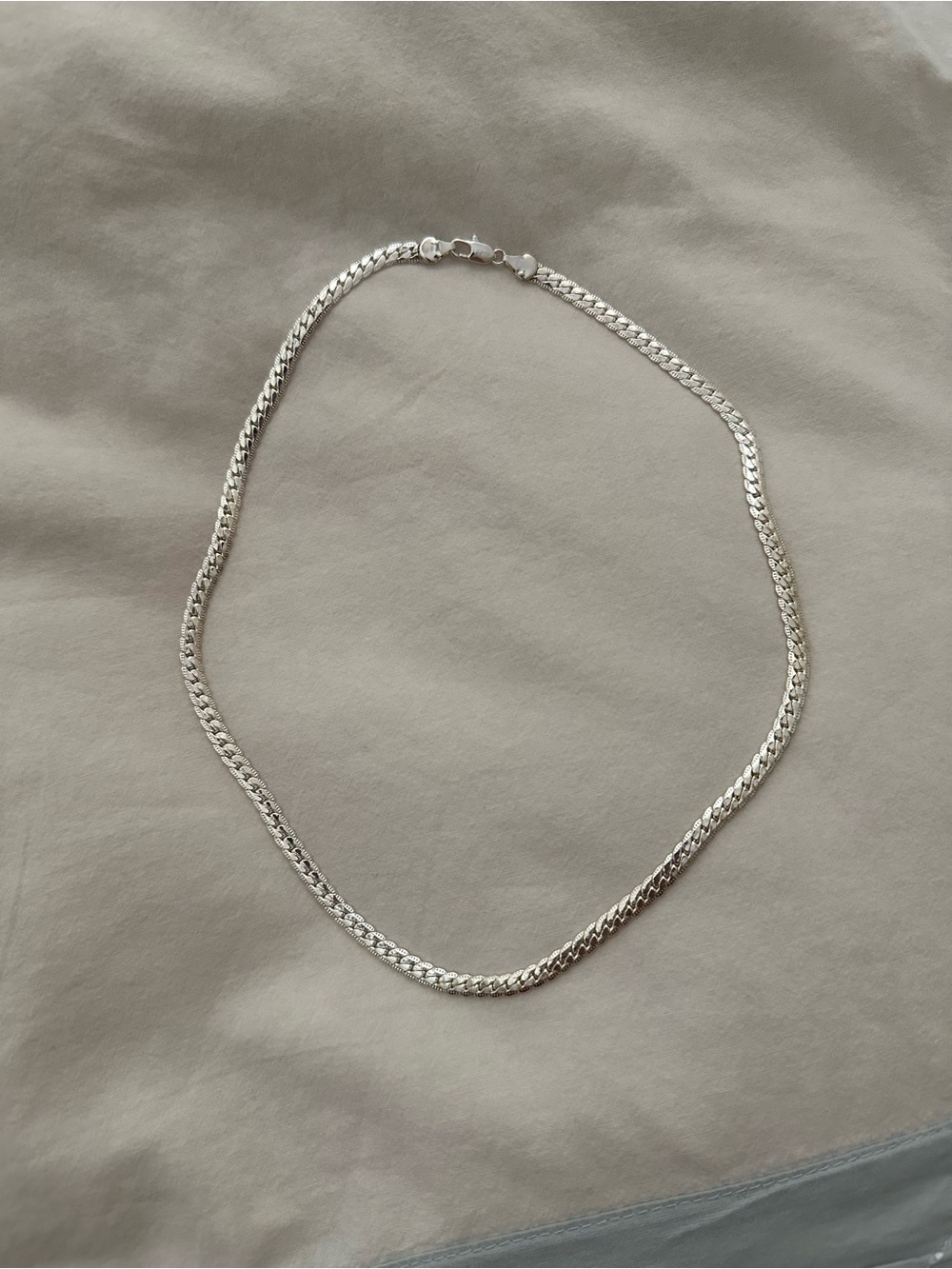 Classic Silver-Color Cuban Link Necklace for Women